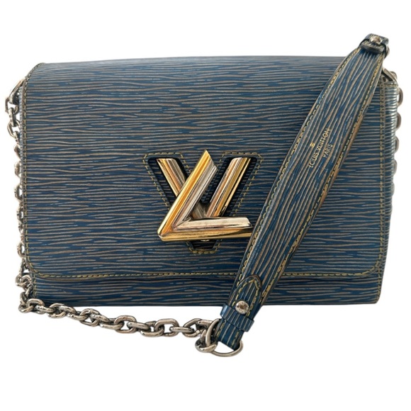 Louis Vuitton Denim Light Epi Leather Twist Shoulder Bag MM - Picture 1 of 16